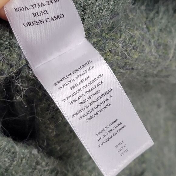 Rails Runi Green Camo Button Up Cardigan Womens sz Small Boho Alpaca - Picture 10 of 10